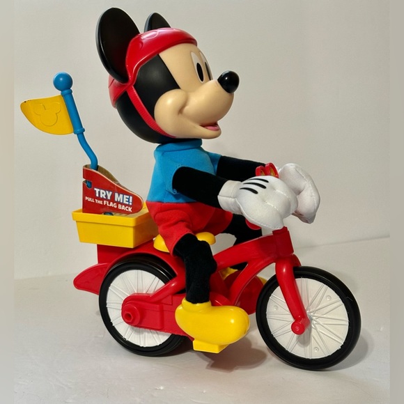 Disney Toys Rare Disney Mickey Mouse Riding Bike Silly Wheelie